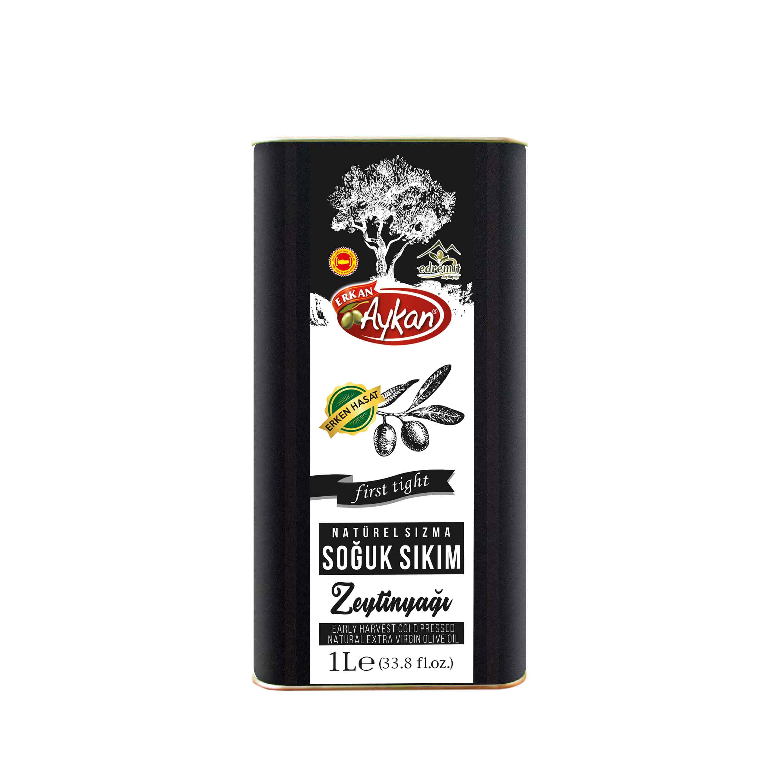 Erken Hasat Soğuk Sıkım Natürel Sızma Zeytinyağı 1 L Teneke