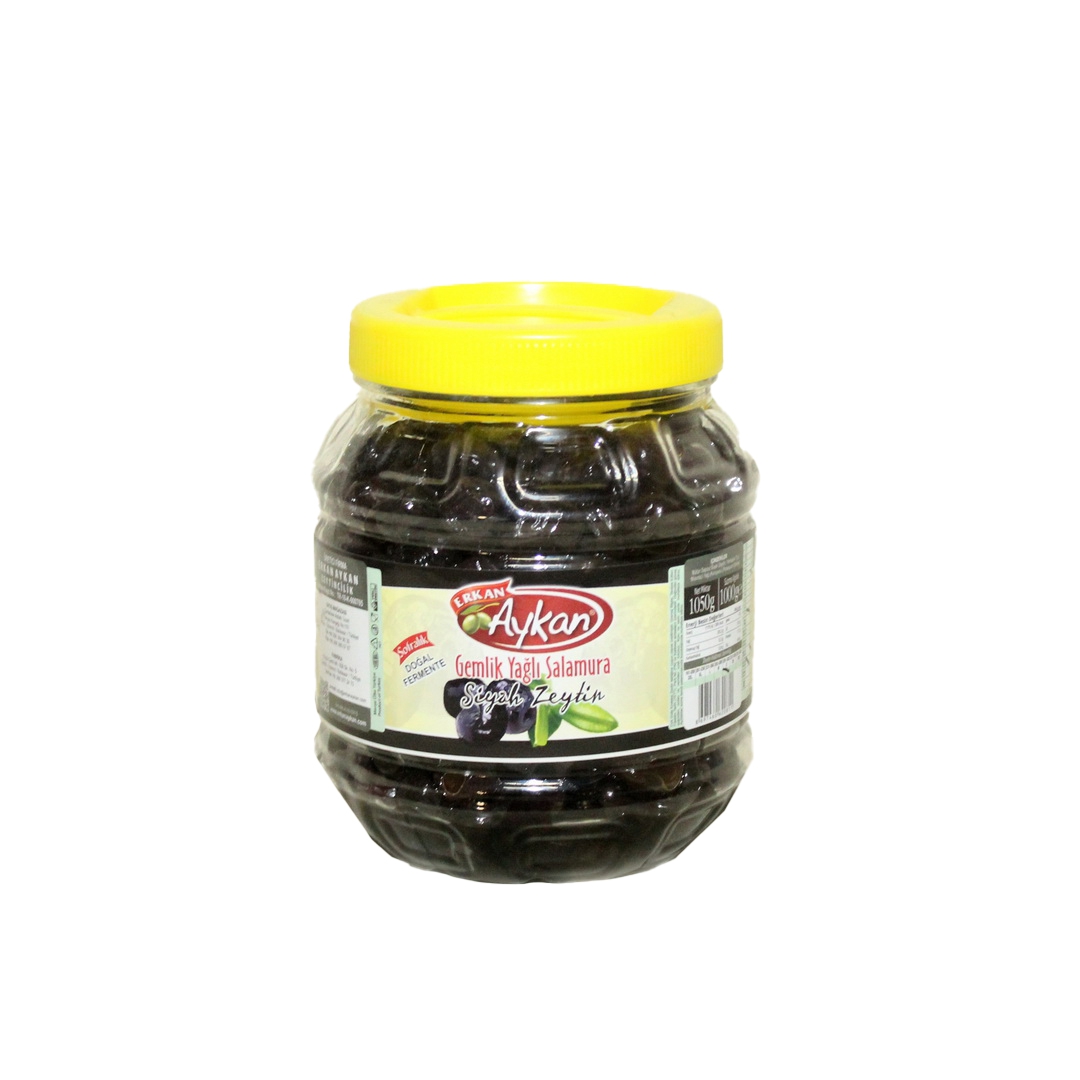 Gemlik Yağlı Salamura Siyah Zeytin 1 lik Pet 261-290 (M) Net: 1000 g