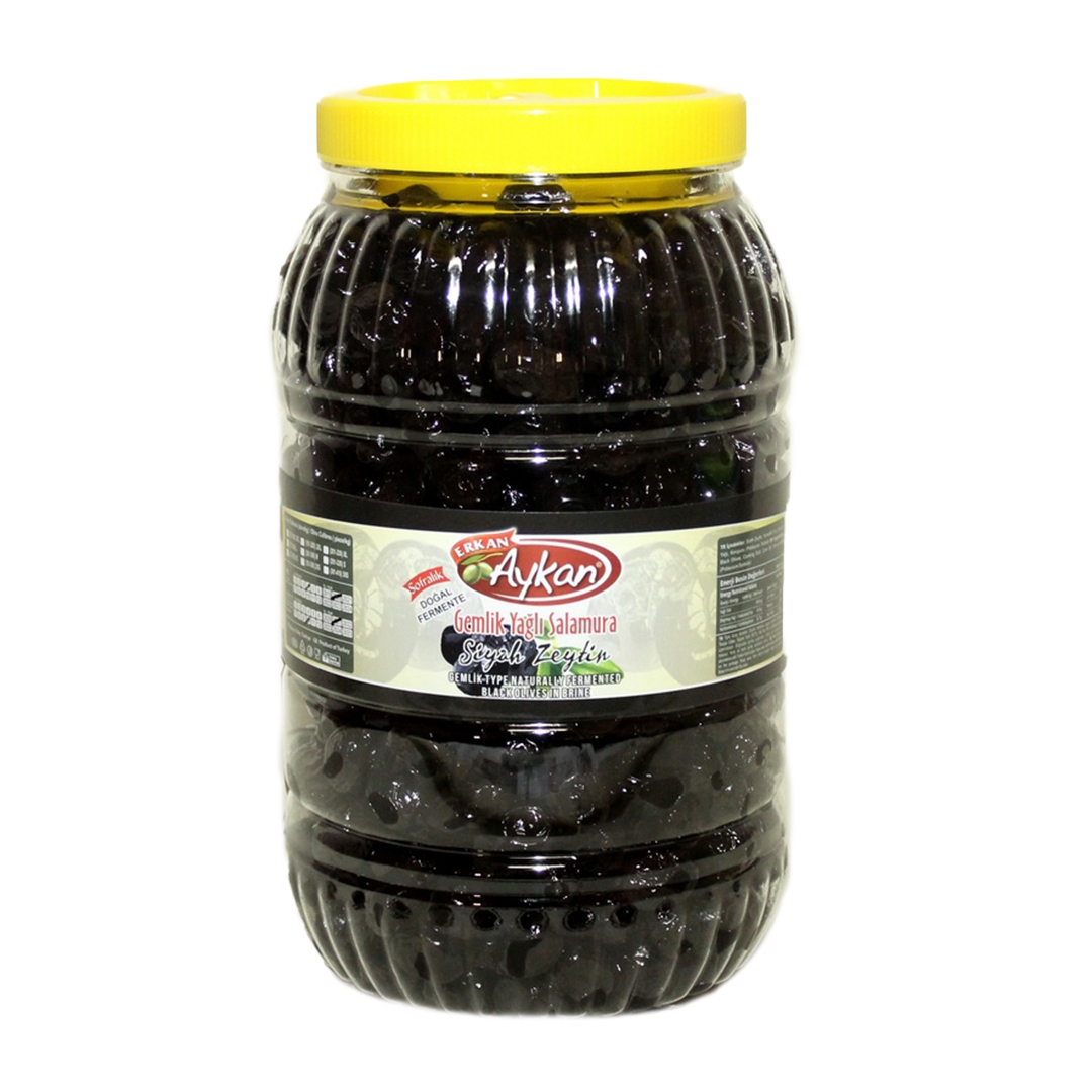 Gemlik Yağlı Salamura Siyah Zeytin 3 lük Pet 291-320 (S) Net: 2200 g