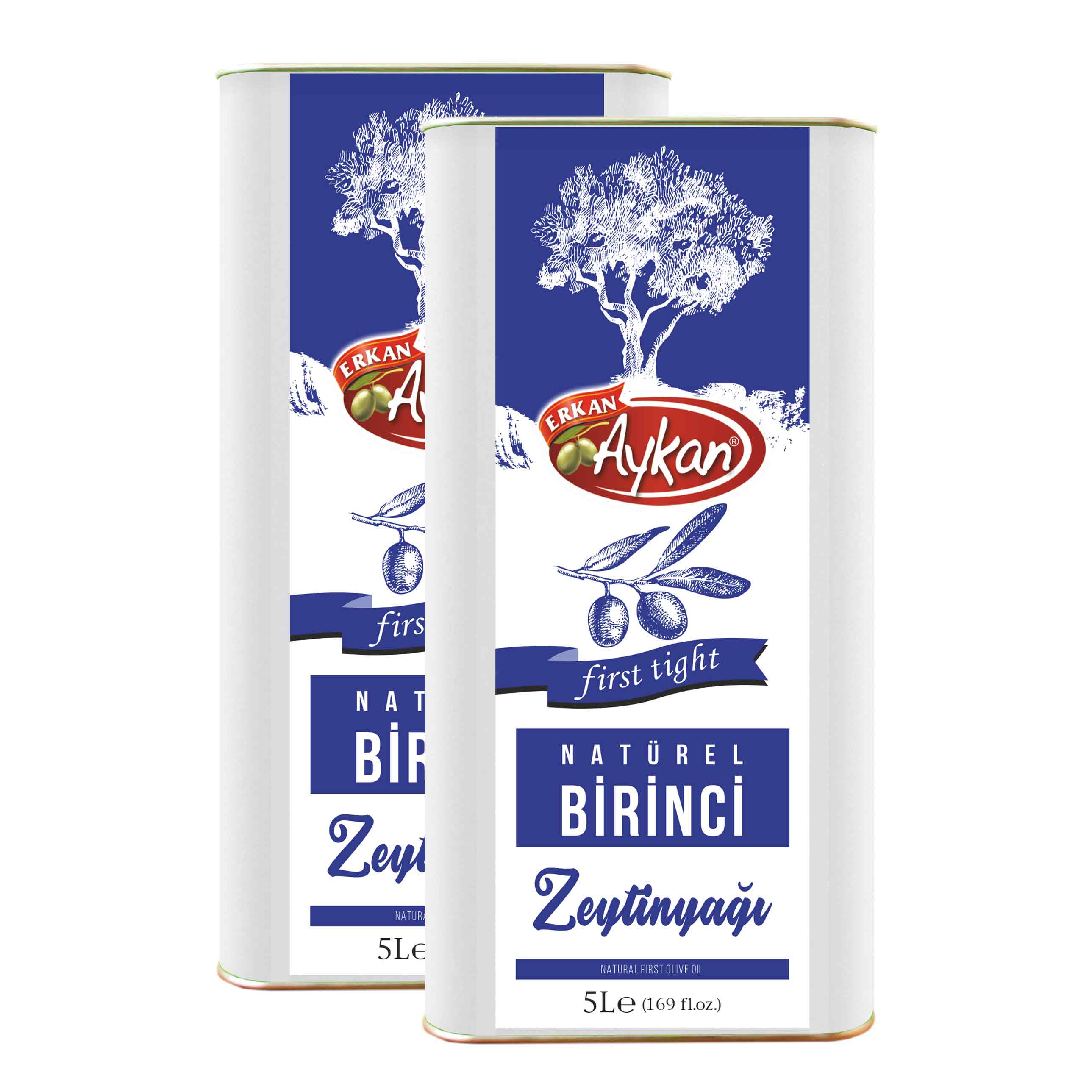 2 adet Natürel Birinci Zeytinyağı 5 L Teneke