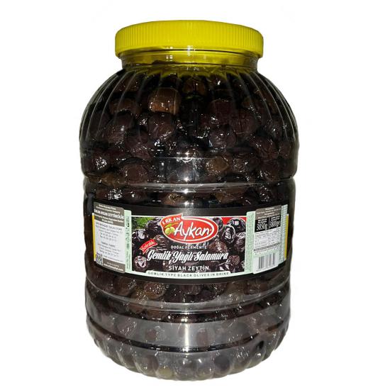 Gemlik Yağlı Salamura Siyah Zeytin 5 Kg Pet 231-260 (L) Net: 3800 g