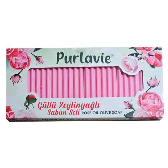 Güllü Zeytinyağlı Sabun Seti 4’lü Paket