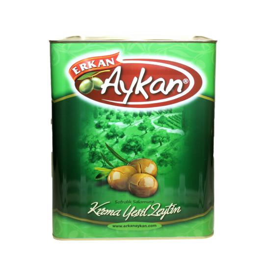 Edremit Kırma Yeşil Zeytin 10 Kg Teneke 291-320 (S) Net: 10 Kg