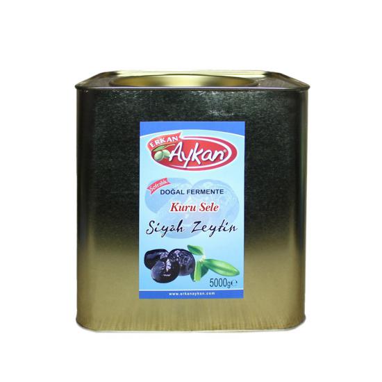 Edremit Kuru Sele Siyah Zeytin 5 Kg Teneke 261-290 (M)