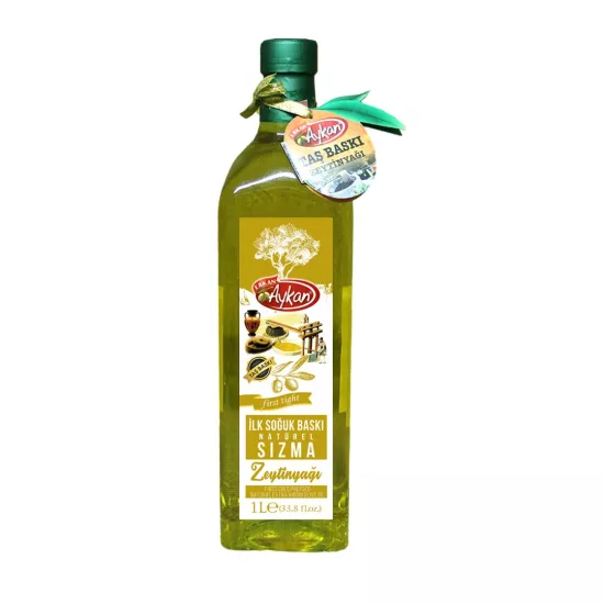 İlk Soğuk Baskı (Taş Baskı) Natürel Sızma Zeytinyağı 1 L Cam