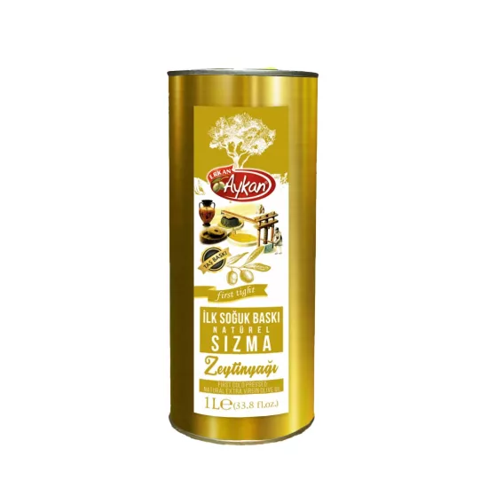 İlk Soğuk Baskı (Taş Baskı) Natürel Sızma Zeytinyağı 1 L Teneke