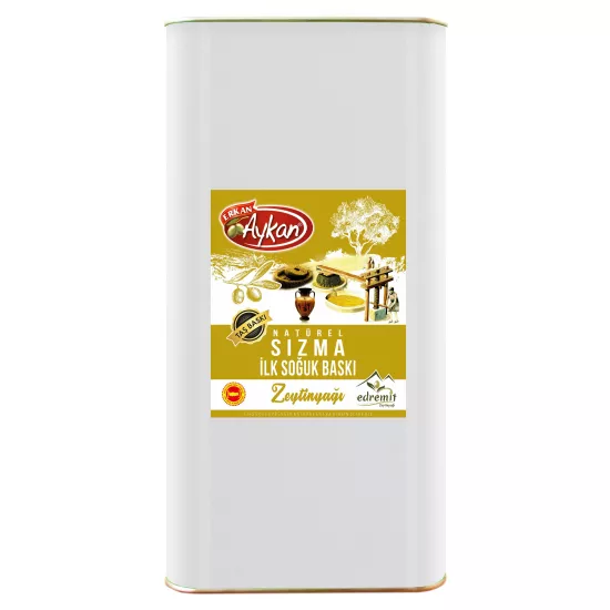 İlk Soğuk Baskı (Taş Baskı) Natürel Sızma Zeytinyağı 5 L Teneke