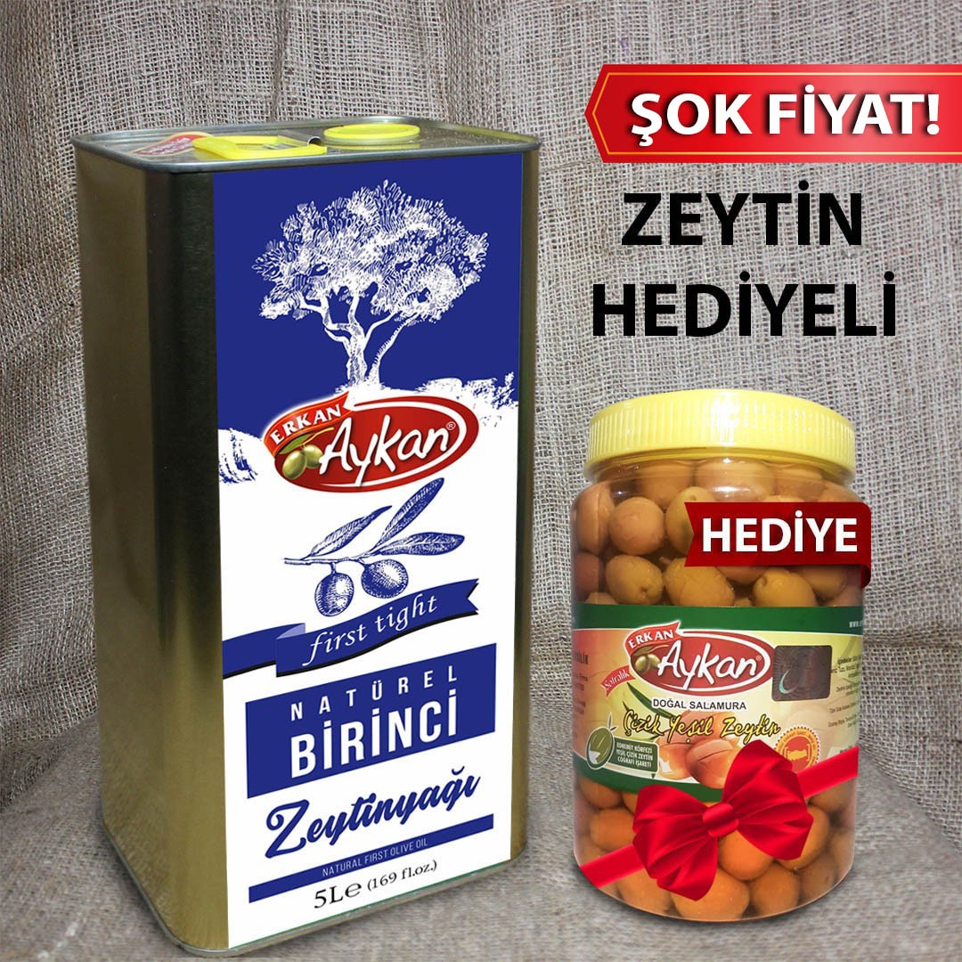 Yeşil Zeytin Hediyeli  Natürel Birinci Zeytinyağı Kampanyası